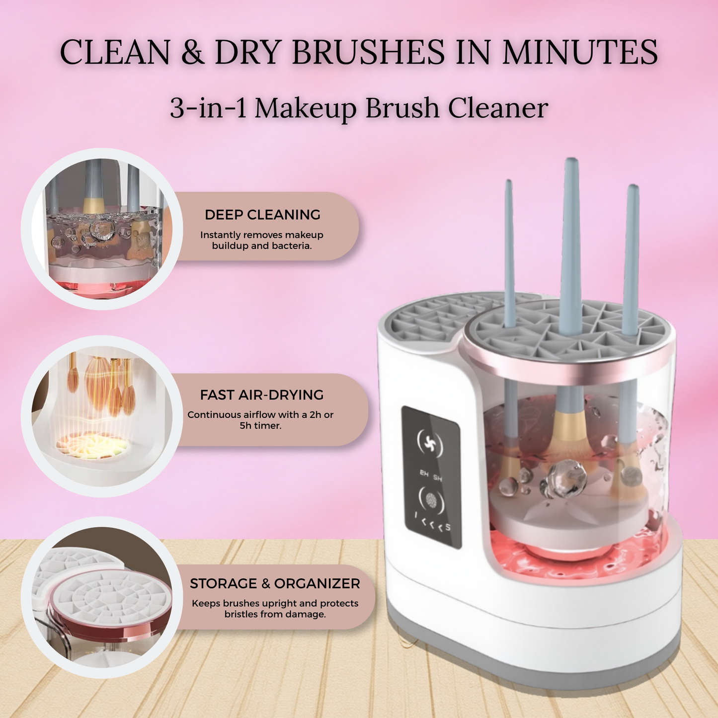 3-in-1 Automatic Makeup Brush Cleaner & Dryer