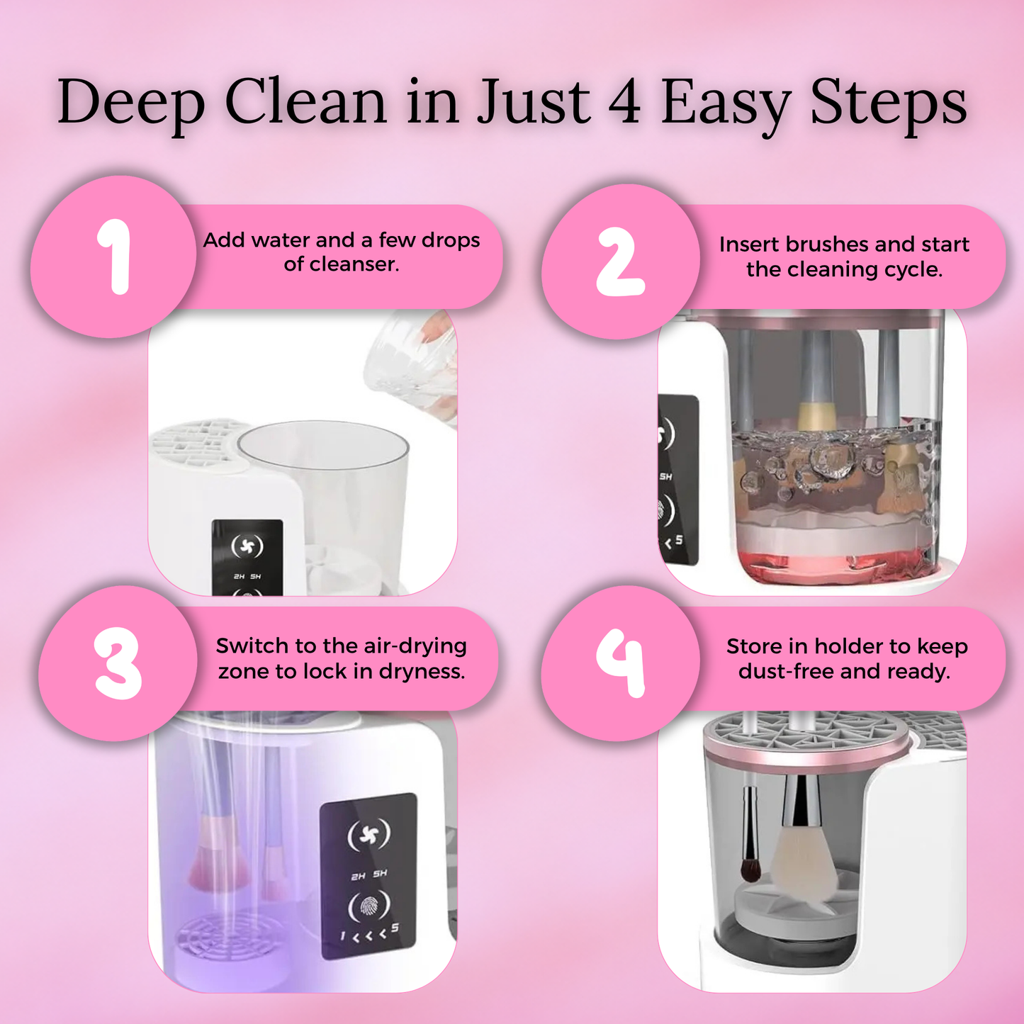 3-in-1 Automatic Makeup Brush Cleaner & Dryer